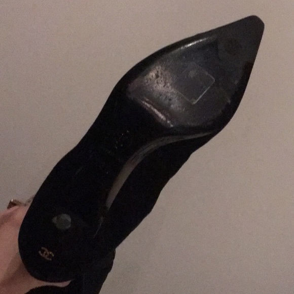 Chanel black suede boots. - Picture 5 of 7